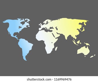 World map on grey background
