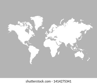 world map on grey background illustration vector