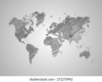 World map on grey. Vector background 