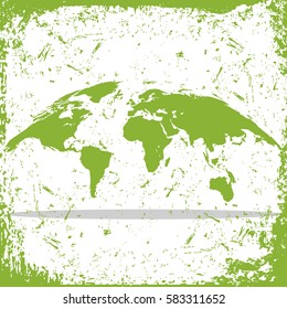 World map on grunge background