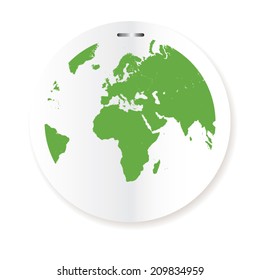 world map on paper cut. 