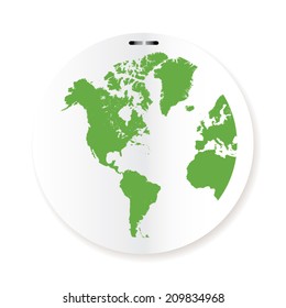world map on paper cut. 