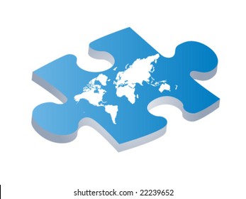 world map on puzzle piece