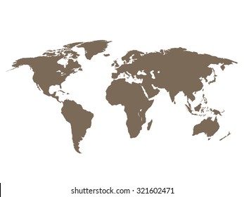 World map on transparent background