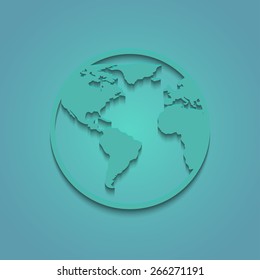 World map on a turquoise background