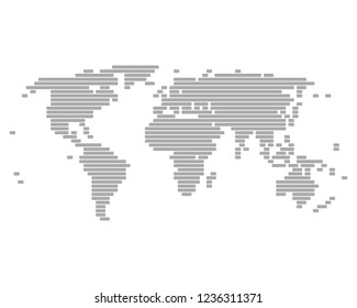 World map on white