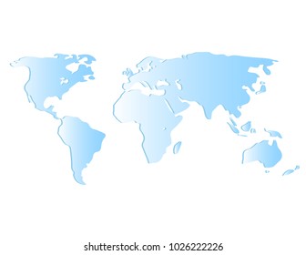 World map on white background