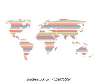 World map on white background