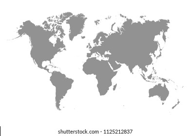 World map on white background