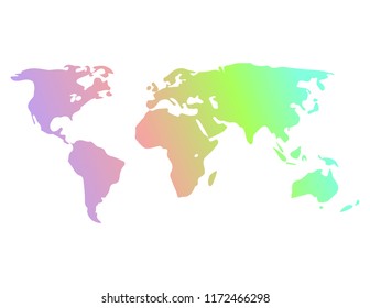 World map on white background