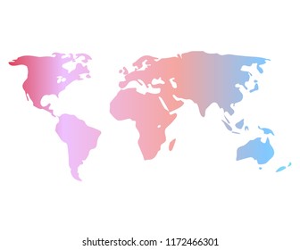 World map on white background