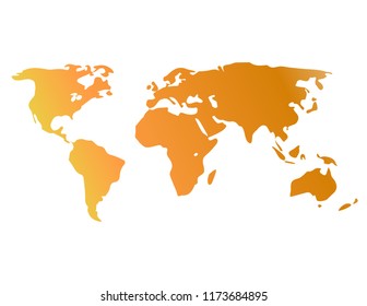 World map on white background