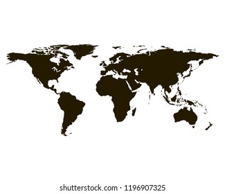 World map on white background vector illustration