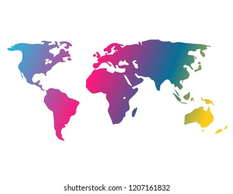World map on white background