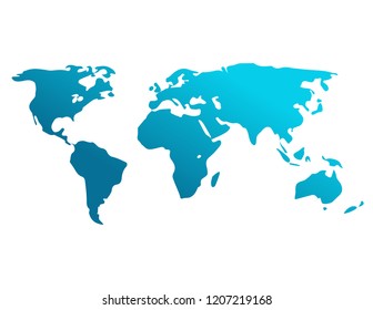 World map on white background