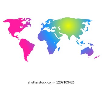 World map on white background