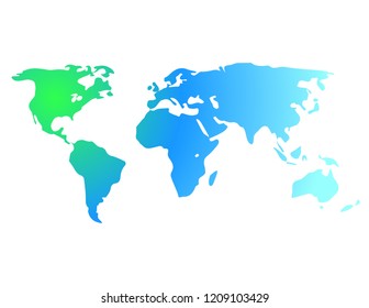 World map on white background
