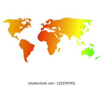 World map on white background