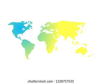 World map on white background