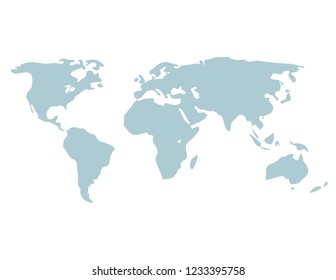 World map on white background