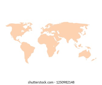 World map on white background