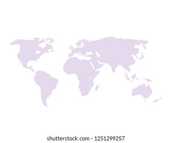 World map on white background