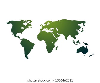 World map on white background