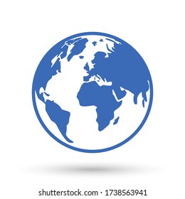 World map on white background. Globe icon. Earth. Vector illustration.