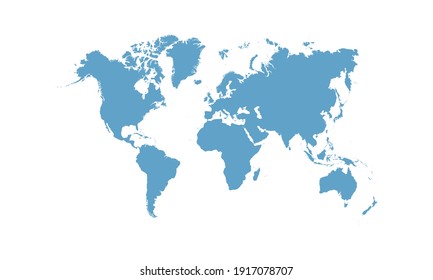 World map on white background.