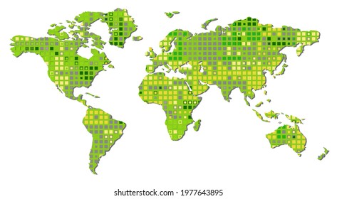 World map on white background