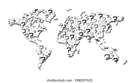 World map on white background