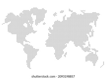 World map on white background. Schematic vector illustration
