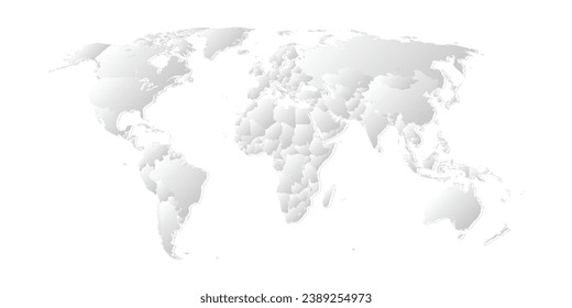 World map on white background