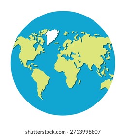 Mapa del mundo sobre fondo blanco