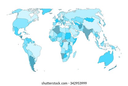 World map on white background vector