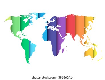 world map on a white background