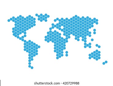 world map on a white background