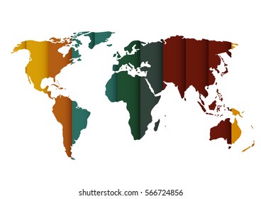 world map on a white background