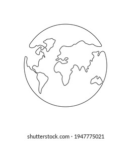 World map one line