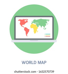 World Map and other icon concept