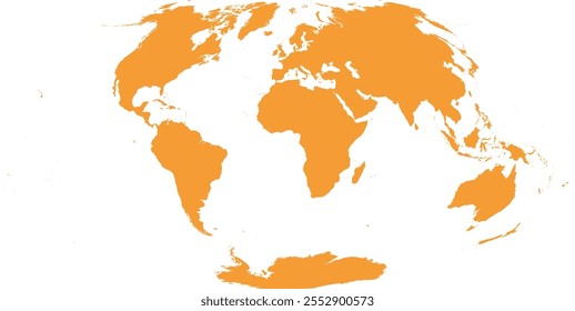 Mapa mundial con esquema en el sistema de coordenadas de World Aitoff