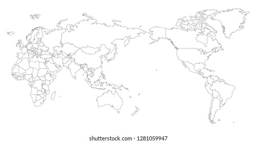 world map outline contour silhouette asia stock vector royalty free 1281059947 shutterstock