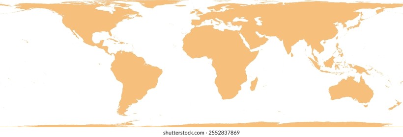 Mapa mundial con esquema en el sistema de coordenadas de Área Cilíndrica Mundial Igual