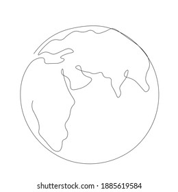 World Map Outline, Eart Day Concept, Vector Illustration