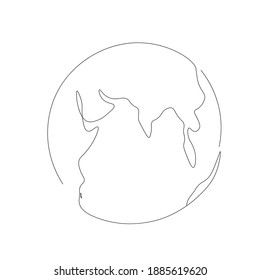 World Map Outline, Eart Day Concept, Vector Illustration