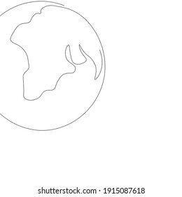 World Map Outline, Eart Day Concept, Vector Illustratio
