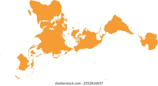 World map with outline in World Fuller coordinate system