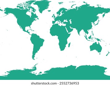 Mapa mundial con esquema en World Gall Sistema de coordenadas estereográficas