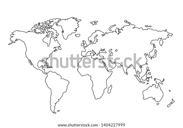 World Map Outline Illustration Vector Eps10 Stock Vector (Royalty Free ...