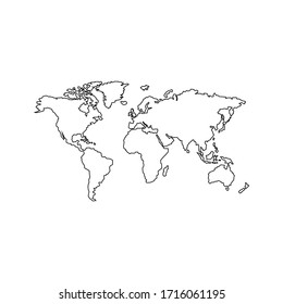 World map outline. Logo icon vector.